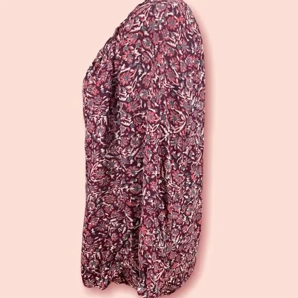 Lucky brand floral semi sheer boho top blouse - Picture 2 of 6